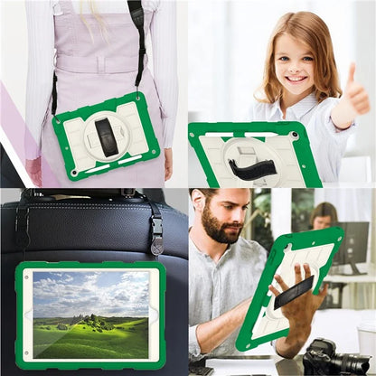 For iPad 10.2 (2021) / (2019) / (2020) TPU+PC Tablet Case Rotating Shockproof Kickstand Cover with Strap
