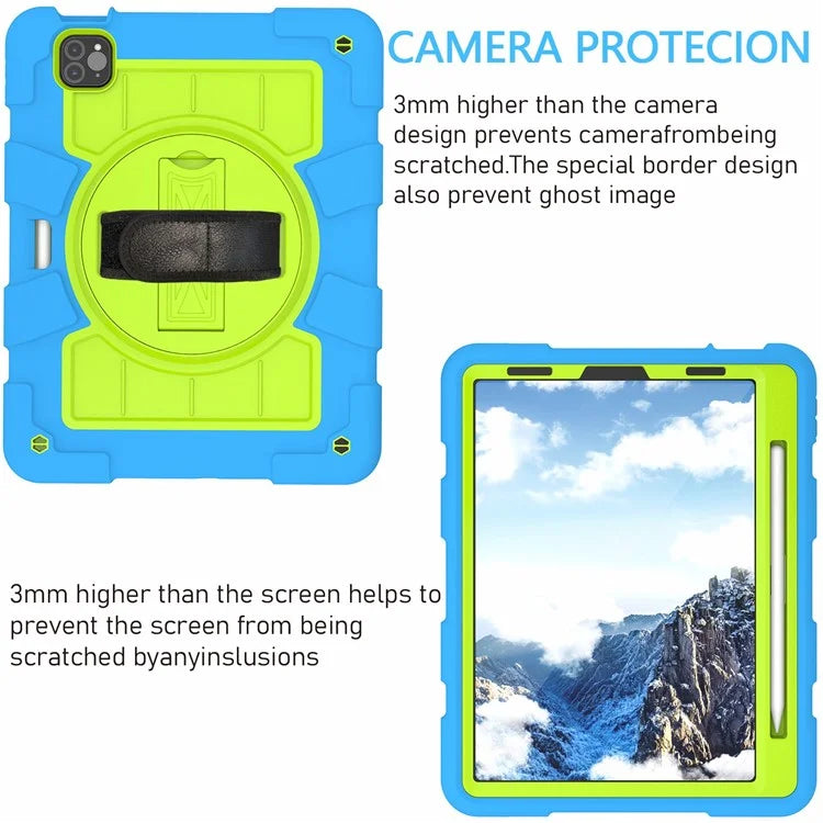 For iPad Pro 11-inch (2018) / (2020) / (2021) / (2022) / Air (2020) / (2022) Tablet Case Anti-Drop Kickstand TPU+PC Cover / Green