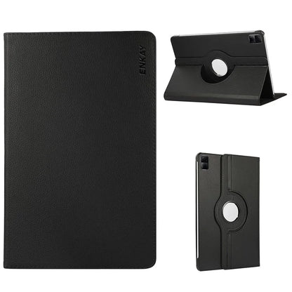 ENKAY HAT PRINCE For Xiaomi Redmi Pad SE Rotary Stand Cover Auto Sleep / Wake PU Leather+PC Tablet Case