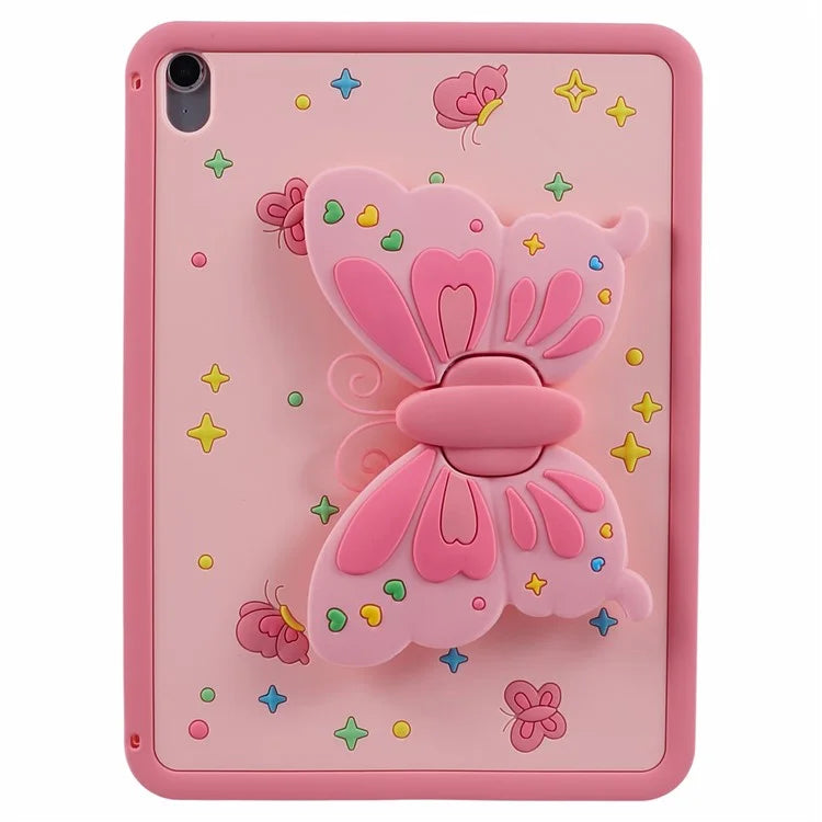 Tablet Cover for iPad 10.9 (2022) Silicone Case with Foldable Butterfly Kickstand