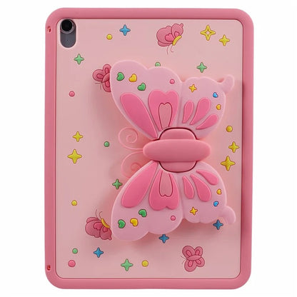 Tablet Cover for iPad 10.9 (2022) Silicone Case with Foldable Butterfly Kickstand