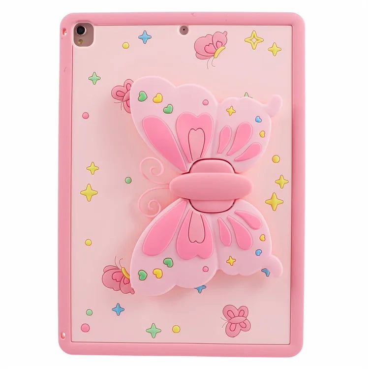 Silicone Cover for iPad 10.2 (2021) / (2019) / (2020) / iPad Air 10.5 inch (2019) / Pro 10.5-inch (2017) Case with Butterfly Kickstand