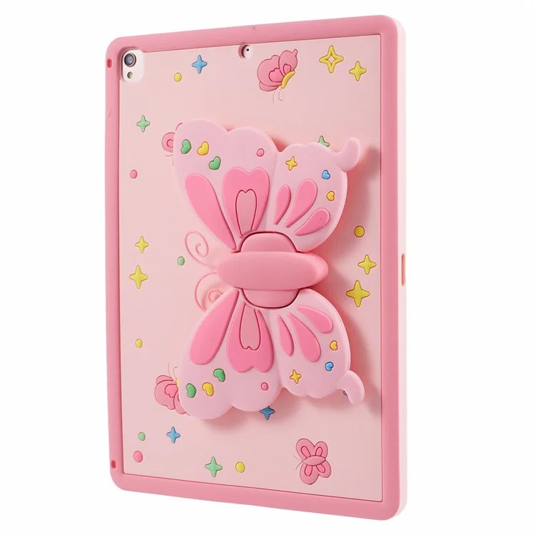 Silicone Cover for iPad 10.2 (2021) / (2019) / (2020) / iPad Air 10.5 inch (2019) / Pro 10.5-inch (2017) Case with Butterfly Kickstand