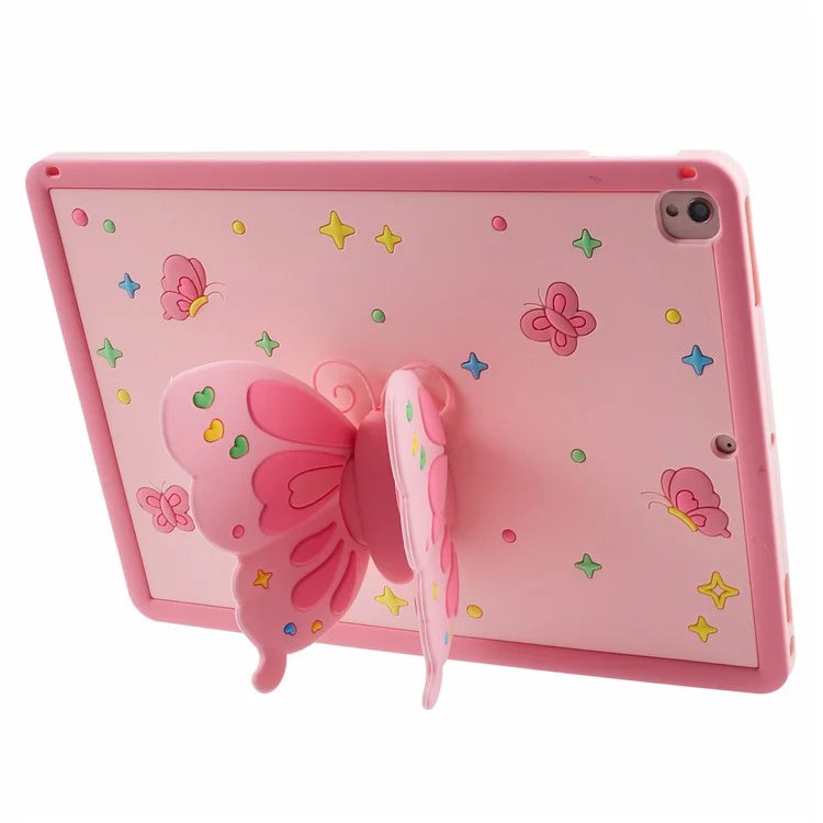 Silicone Cover for iPad 10.2 (2021) / (2019) / (2020) / iPad Air 10.5 inch (2019) / Pro 10.5-inch (2017) Case with Butterfly Kickstand