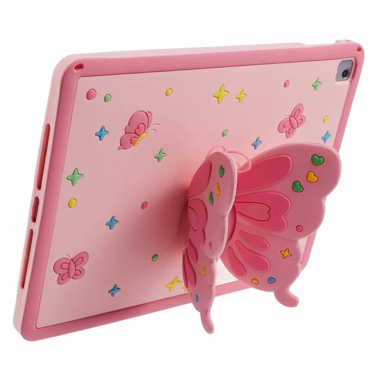 For iPad 9.7-inch (2017) / (2018) / Pro 9.7 inch (2016 / iPad Air (2013) / Air 2 Case Butterfly Kickstand Tablet Silicone Cover