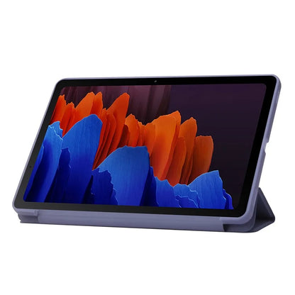 For Samsung Galaxy Tab S9 Case Anti-Scratch PU+ Silicone Tri-fold Stand Tablet Cover