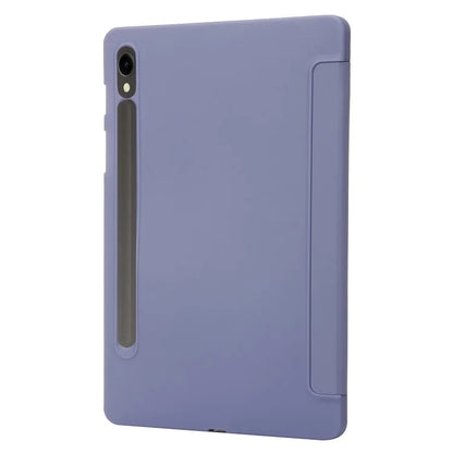 For Samsung Galaxy Tab S9 Case Anti-Scratch PU+ Silicone Tri-fold Stand Tablet Cover