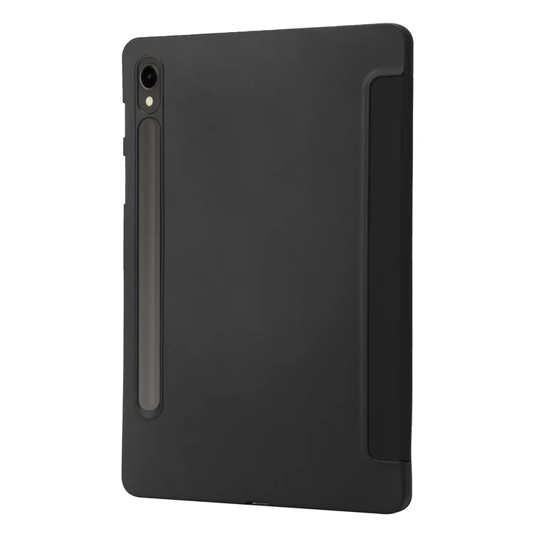 For Samsung Galaxy Tab S9 Case Anti-Scratch PU+ Silicone Tri-fold Stand Tablet Cover