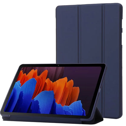 For Samsung Galaxy Tab S9 Case Anti-Scratch PU+ Silicone Tri-fold Stand Tablet Cover