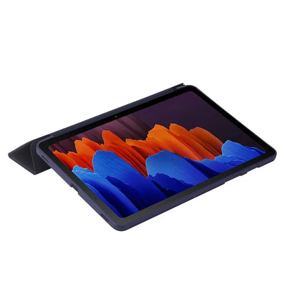 For Samsung Galaxy Tab S9 Case Anti-Scratch PU+ Silicone Tri-fold Stand Tablet Cover