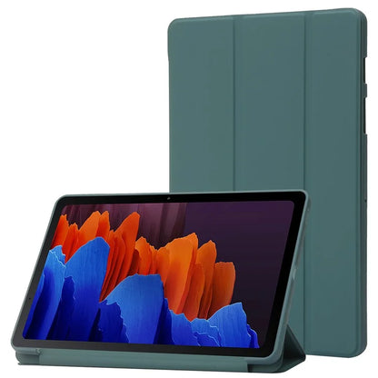 For Samsung Galaxy Tab S9 Case Anti-Scratch PU+ Silicone Tri-fold Stand Tablet Coverish Green