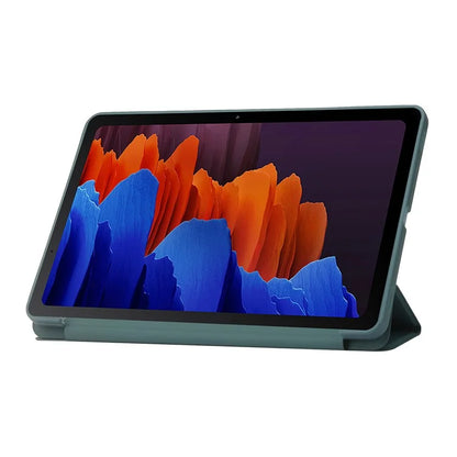 For Samsung Galaxy Tab S9 Case Anti-Scratch PU+ Silicone Tri-fold Stand Tablet Coverish Green