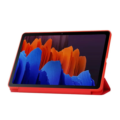 For Samsung Galaxy Tab S9 Case Anti-Scratch PU+ Silicone Tri-fold Stand Tablet Cover