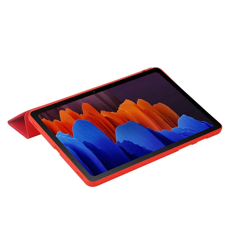 For Samsung Galaxy Tab S9 Case Anti-Scratch PU+ Silicone Tri-fold Stand Tablet Cover