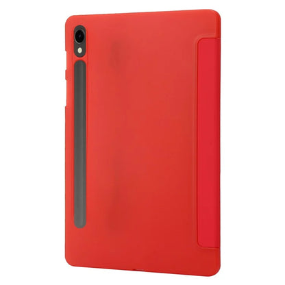 For Samsung Galaxy Tab S9 Case Anti-Scratch PU+ Silicone Tri-fold Stand Tablet Cover