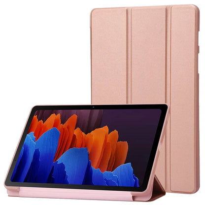 For Samsung Galaxy Tab S9 Case Anti-Scratch PU+ Silicone Tri-fold Stand Tablet Cover