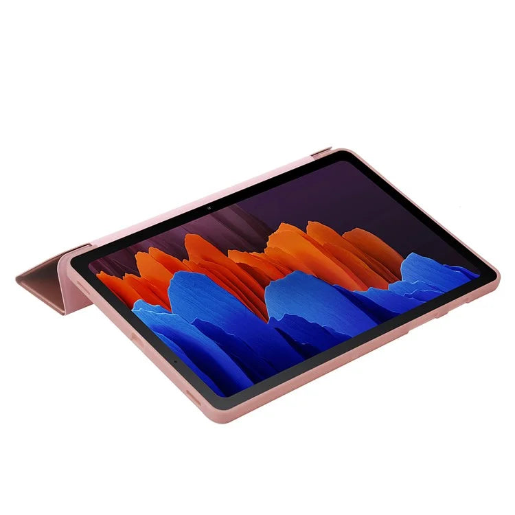For Samsung Galaxy Tab S9 Case Anti-Scratch PU+ Silicone Tri-fold Stand Tablet Cover