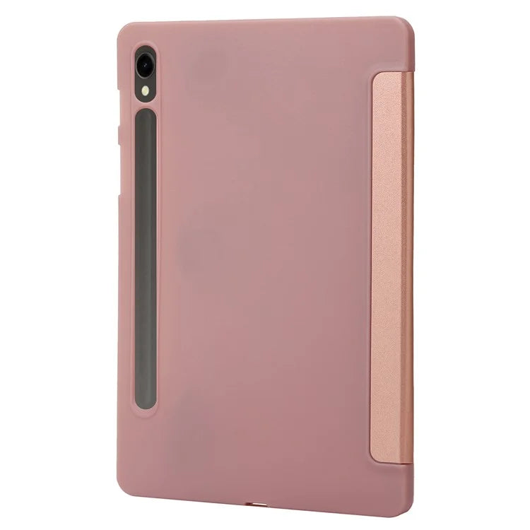 For Samsung Galaxy Tab S9 Case Anti-Scratch PU+ Silicone Tri-fold Stand Tablet Cover