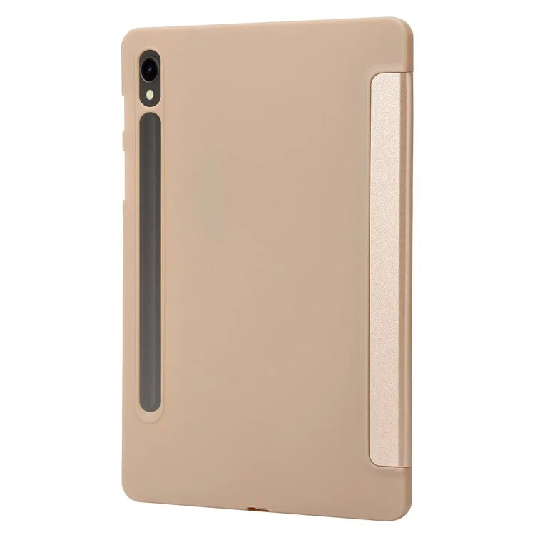 For Samsung Galaxy Tab S9 Case Anti-Scratch PU+ Silicone Tri-fold Stand Tablet Cover