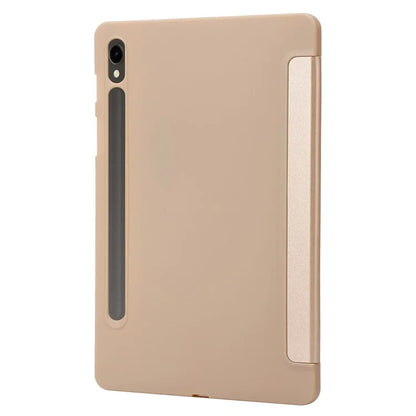 For Samsung Galaxy Tab S9 Case Anti-Scratch PU+ Silicone Tri-fold Stand Tablet Cover