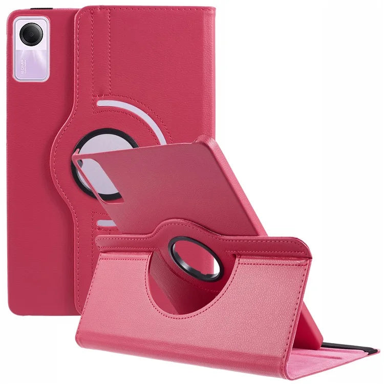 For Xiaomi Redmi Pad SE Case Litchi Texture PU Leather Protective Tablet Cover with Elastic Band