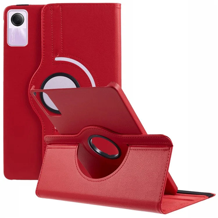 For Xiaomi Redmi Pad SE Case Litchi Texture PU Leather Protective Tablet Cover with Elastic Band