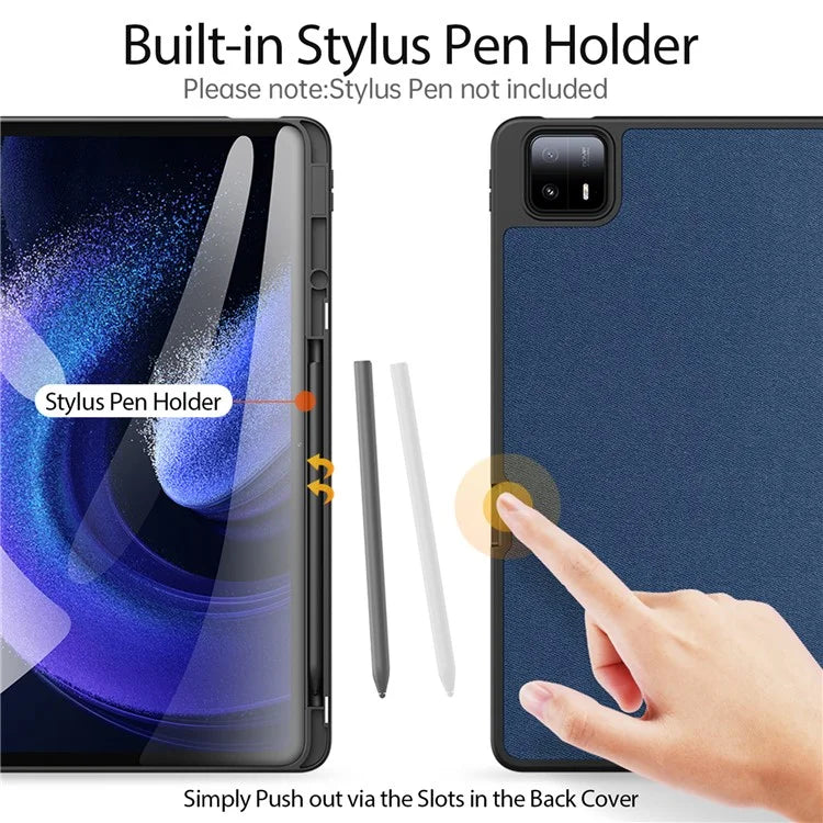 DUX DUCIS Domo Series for Xiaomi Pad 6 Max 14 Leather Business Cover Tri-fold Stand Smart Tablet Case