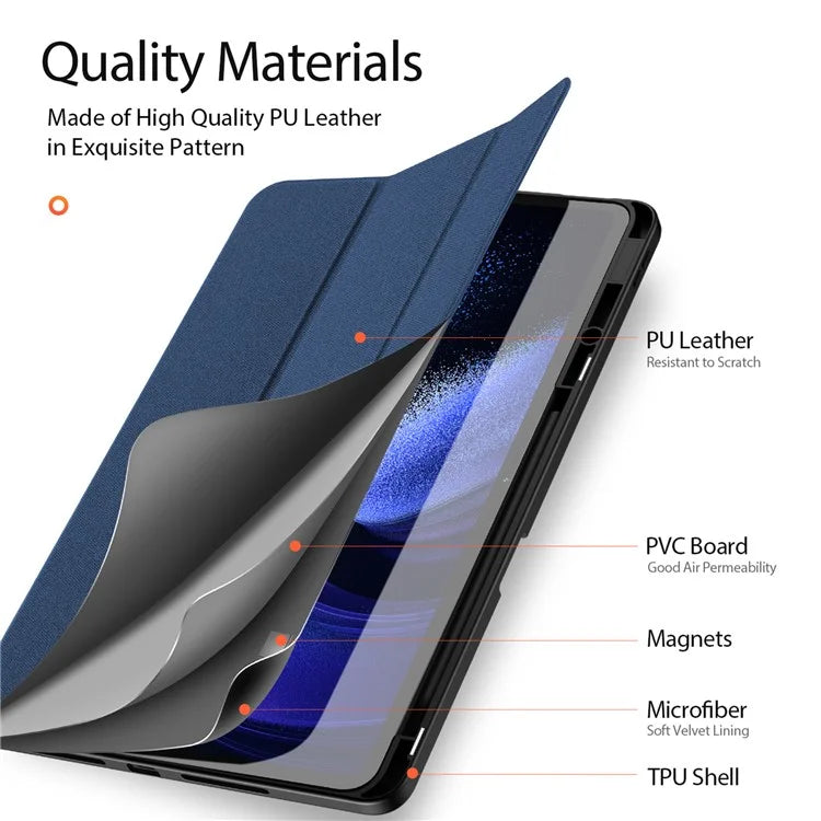 DUX DUCIS Domo Series for Xiaomi Pad 6 Max 14 Leather Business Cover Tri-fold Stand Smart Tablet Case