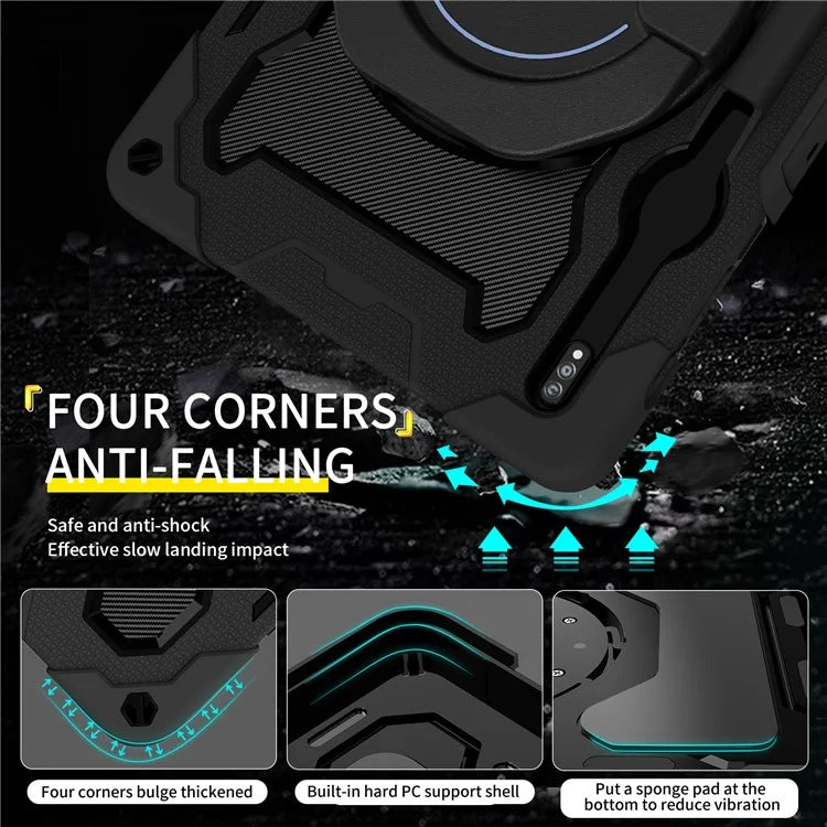 For Samsung Galaxy Tab S9+ Case PC+Silicone Tablet Protective Cover with Kickstand