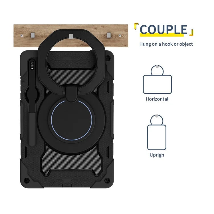 For Samsung Galaxy Tab S9+ Case PC+Silicone Tablet Protective Cover with Kickstand