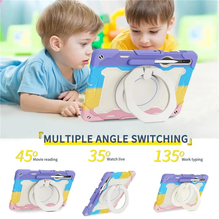 For Samsung Galaxy Tab S9+ Case PC+Silicone Tablet Protective Cover with Kickstand