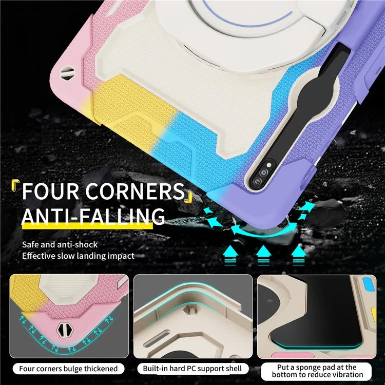 For Samsung Galaxy Tab S9+ Case PC+Silicone Tablet Protective Cover with Kickstand