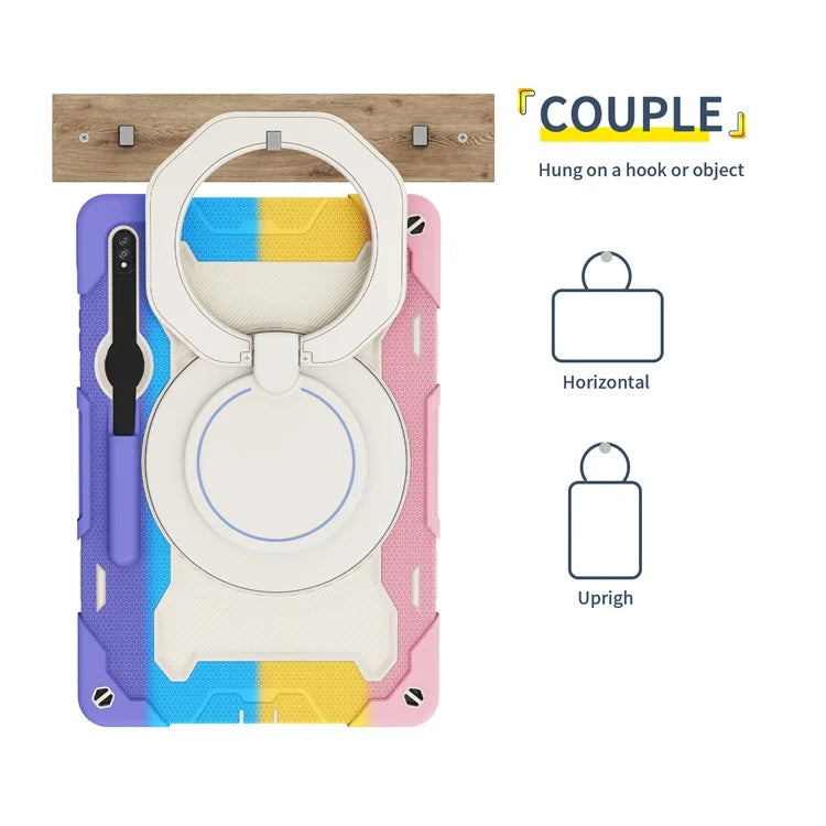 For Samsung Galaxy Tab S9+ Case PC+Silicone Tablet Protective Cover with Kickstand