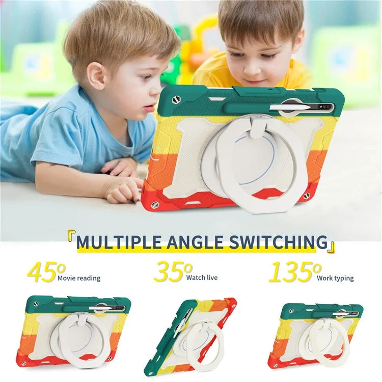 For Samsung Galaxy Tab S9+ Case PC+Silicone Tablet Protective Cover with Kickstand