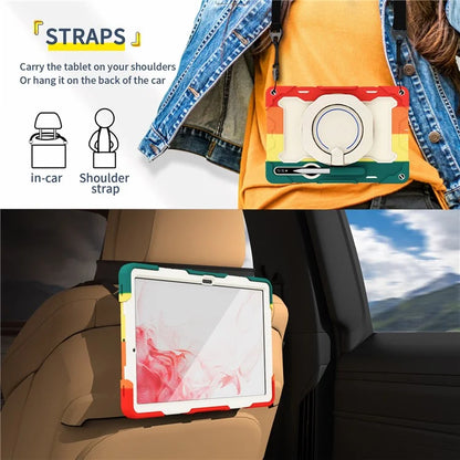 For Samsung Galaxy Tab S9+ Case PC+Silicone Tablet Protective Cover with Kickstand