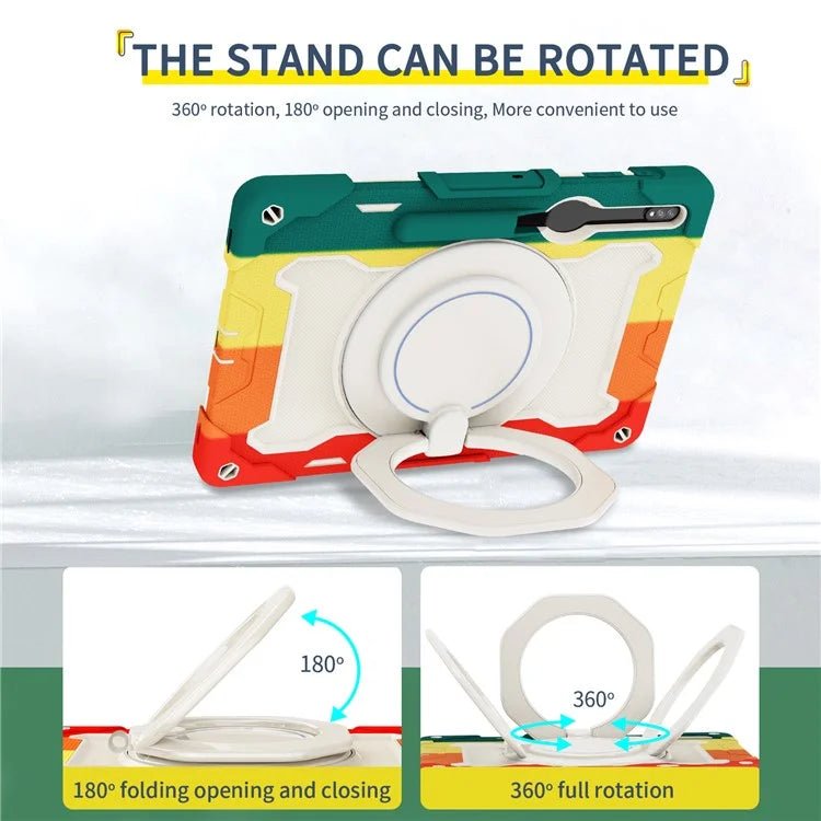 For Samsung Galaxy Tab S9+ Case PC+Silicone Tablet Protective Cover with Kickstand