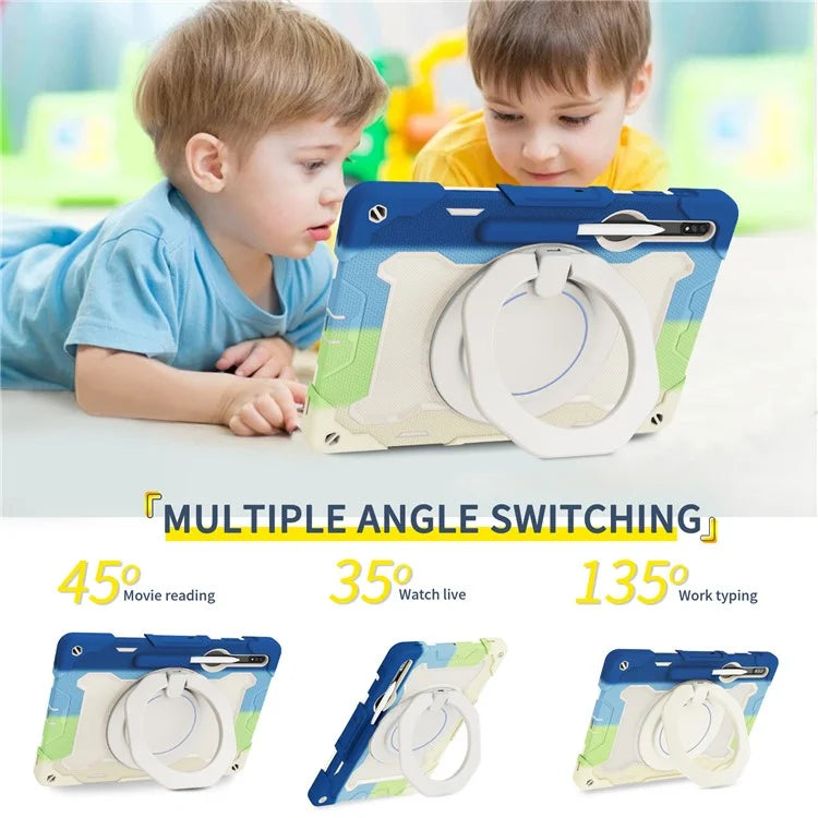 For Samsung Galaxy Tab S9+ Case PC+Silicone Tablet Protective Cover with Kickstand