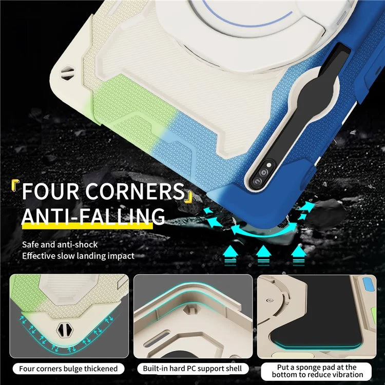 For Samsung Galaxy Tab S9+ Case PC+Silicone Tablet Protective Cover with Kickstand