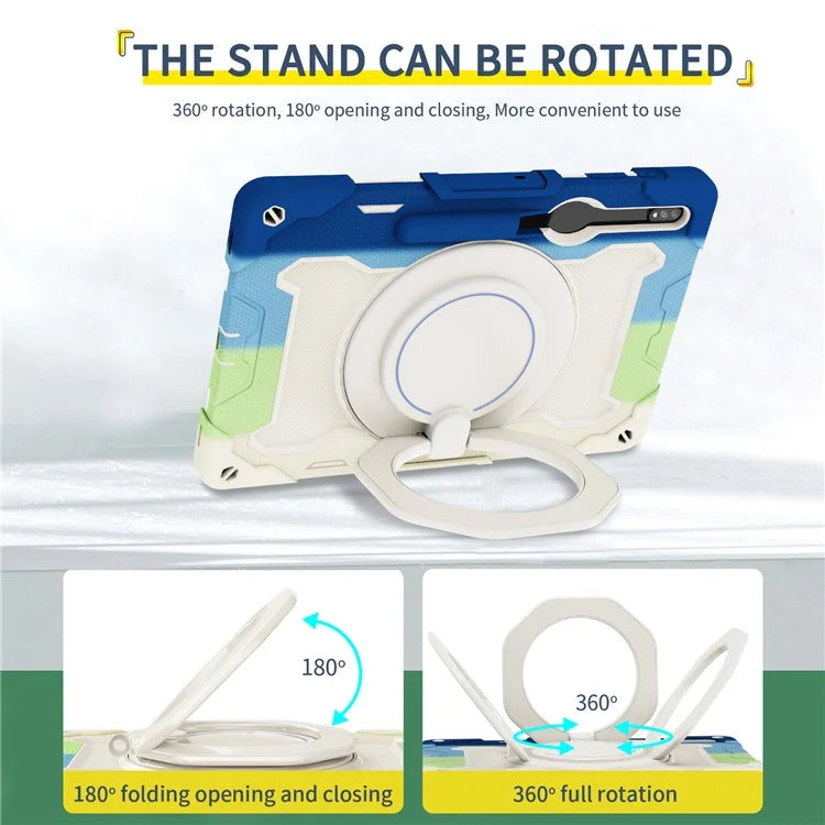 For Samsung Galaxy Tab S9+ Case PC+Silicone Tablet Protective Cover with Kickstand
