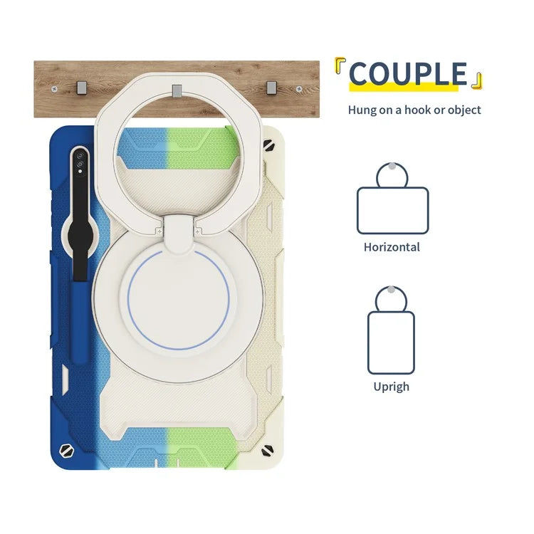 For Samsung Galaxy Tab S9+ Case PC+Silicone Tablet Protective Cover with Kickstand