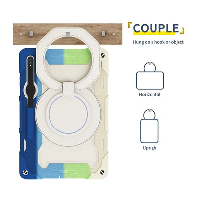 For Samsung Galaxy Tab S9+ Case PC+Silicone Tablet Protective Cover with Kickstand