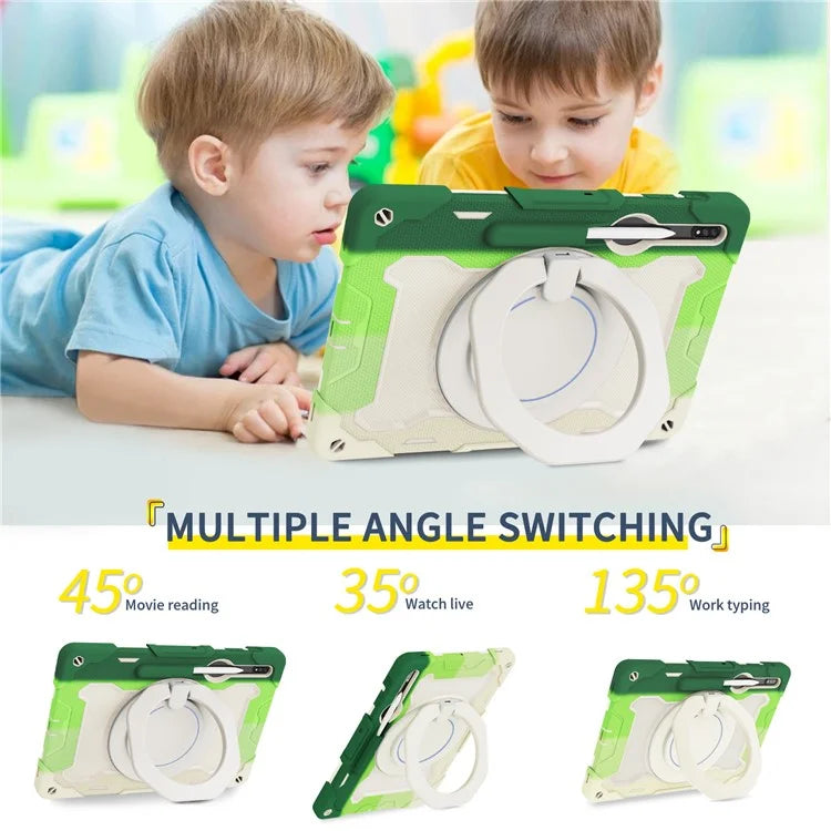 For Samsung Galaxy Tab S9+ Case PC+Silicone Tablet Protective Cover with Kickstand