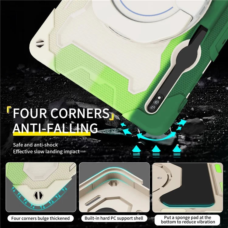 For Samsung Galaxy Tab S9+ Case PC+Silicone Tablet Protective Cover with Kickstand
