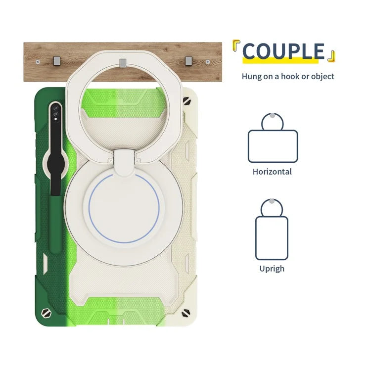 For Samsung Galaxy Tab S9+ Case PC+Silicone Tablet Protective Cover with Kickstand