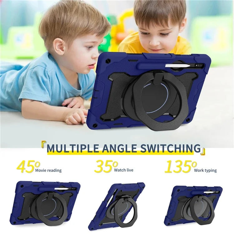 For Samsung Galaxy Tab S9+ Case PC+Silicone Tablet Protective Cover with Kickstand