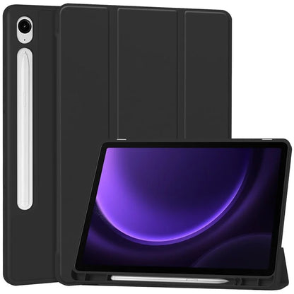 For Samsung Galaxy Tab S9 FE Leather Case Tri-fold Stand Pen Slot Tablet Cover