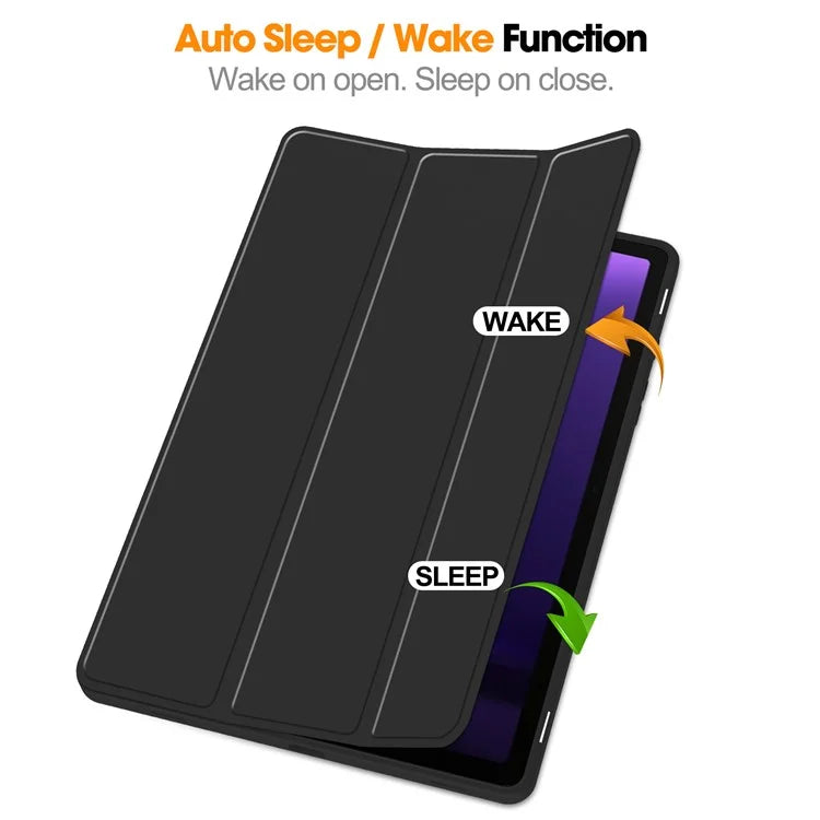 For Samsung Galaxy Tab S9 FE Leather Case Tri-fold Stand Pen Slot Tablet Cover