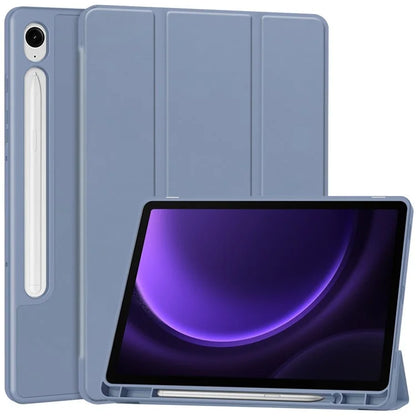 For Samsung Galaxy Tab S9 FE Leather Case Tri-fold Stand Pen Slot Tablet Cover