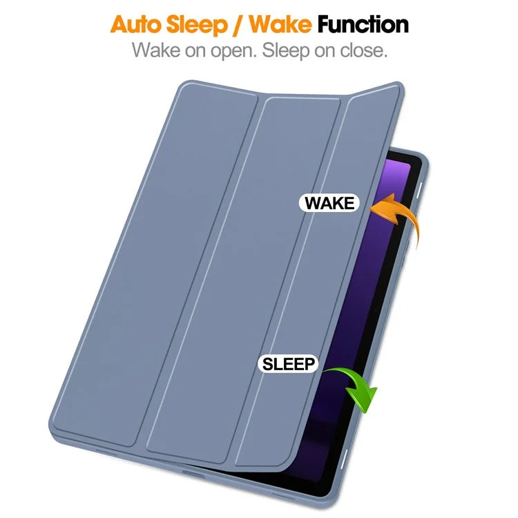For Samsung Galaxy Tab S9 FE Leather Case Tri-fold Stand Pen Slot Tablet Cover
