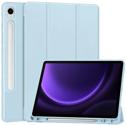 For Samsung Galaxy Tab S9 FE Leather Case Tri-fold Stand Pen Slot Tablet Cover